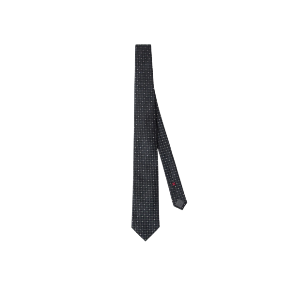 Cravate BRUNELLO CUCINELLI soie micro motif gris
