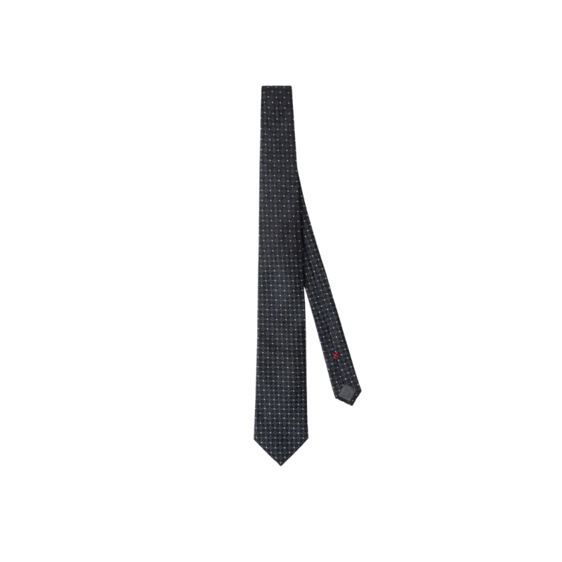 Cravate soie micro motif gris