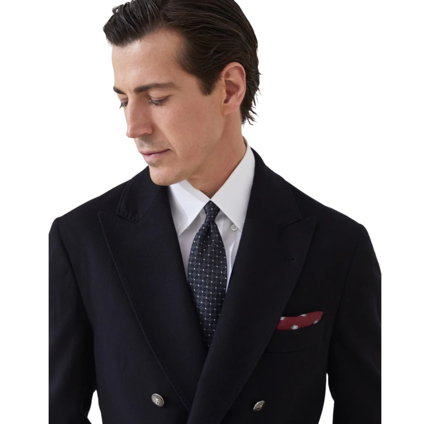 Cravate BRUNELLO CUCINELLI soie micro motif gris