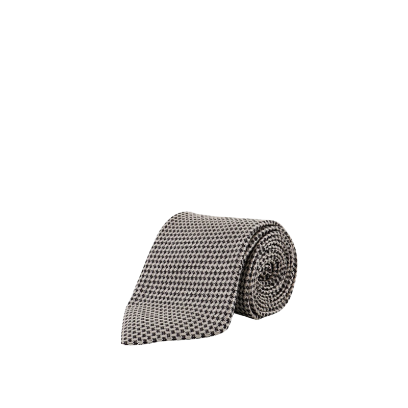Cravate soie micro caviar gris