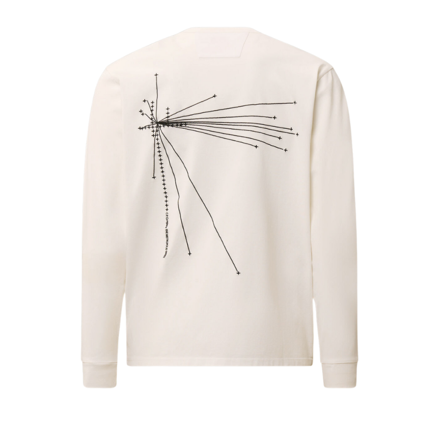 T-shirt col rond CP COMPANY coton blanc Gratte ciel dos Metropolis Collection