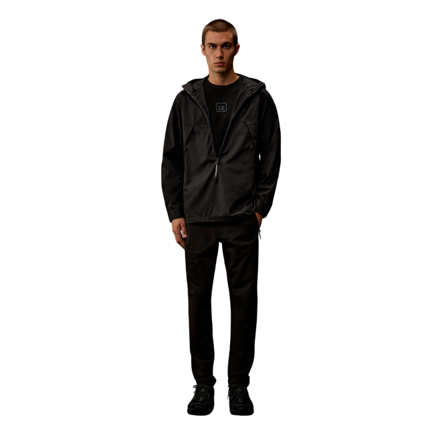 T-shirt col rond CP COMPANY coton noir Gratte ciel dos Metropolis Collection