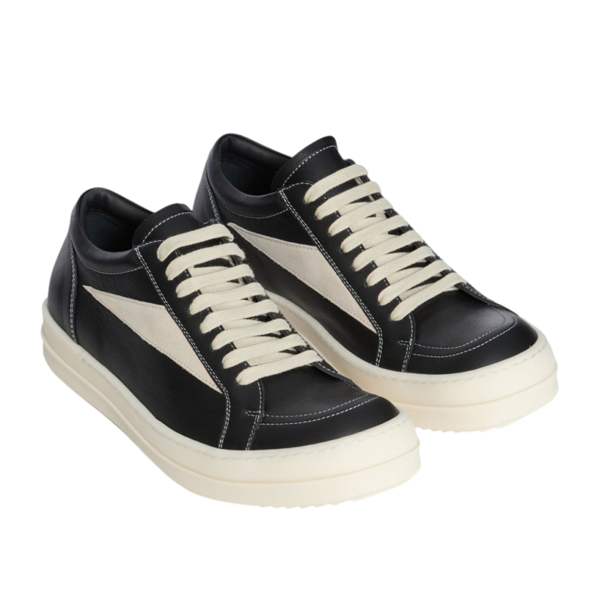 Baskets vintage Rick Owens Concordians FW25 cuir noir