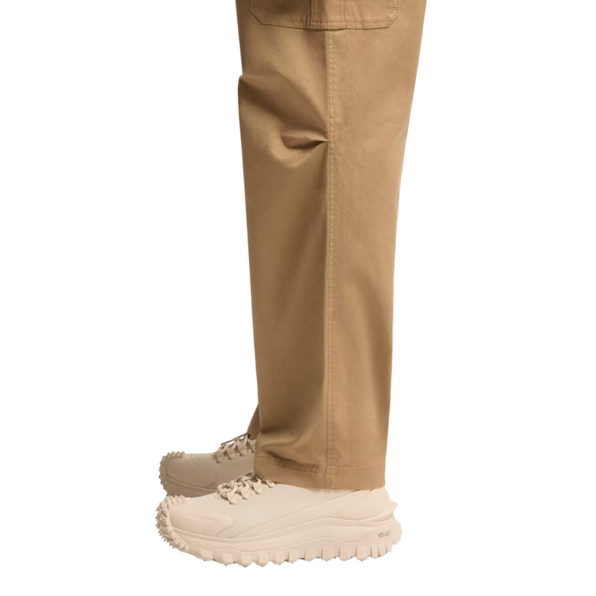 Pantalon cargo MONCLER gabardine de coton mélangé camel