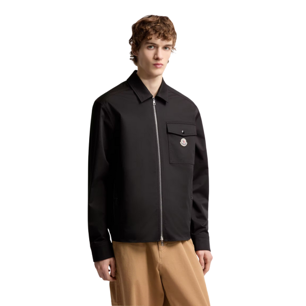 Surchemise zippée MONCLER gabardine de coton mélangé noir