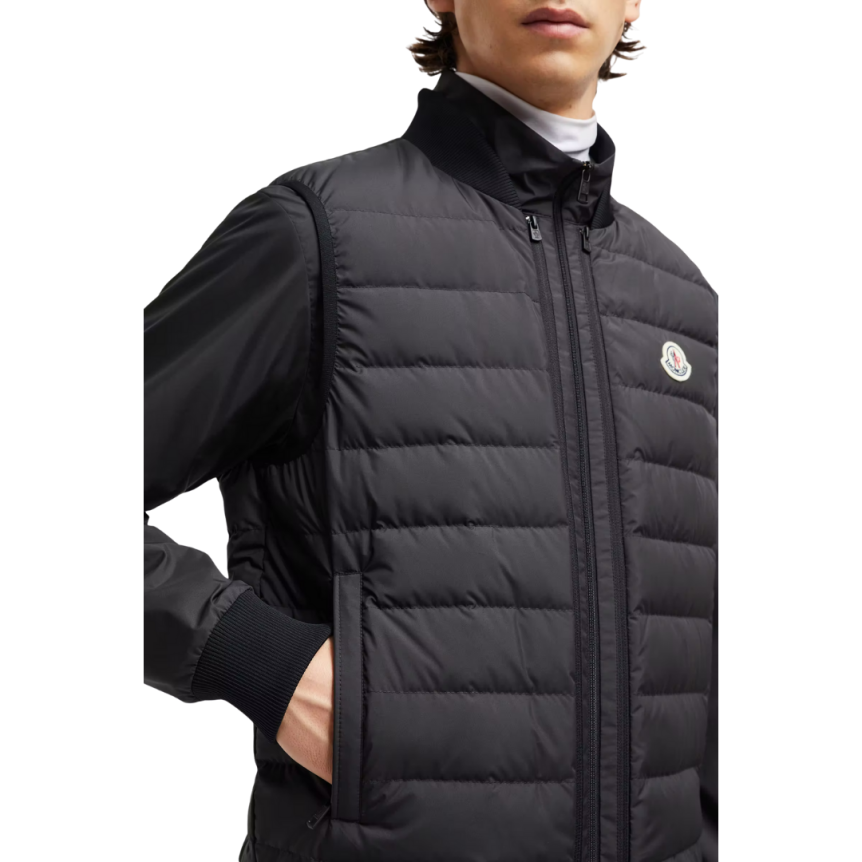 Doudoune courte 3-en-1 MONCLER Verney nylon noir réversible gilet amovible
