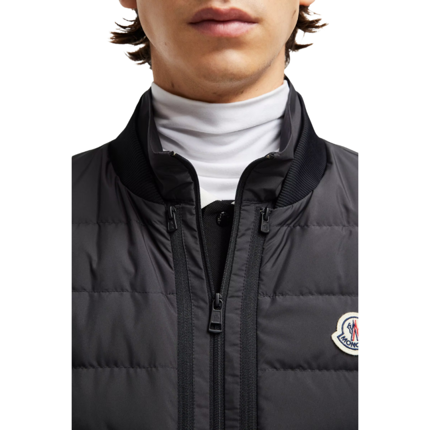 Doudoune courte 3-en-1 MONCLER Verney nylon noir réversible gilet amovible
