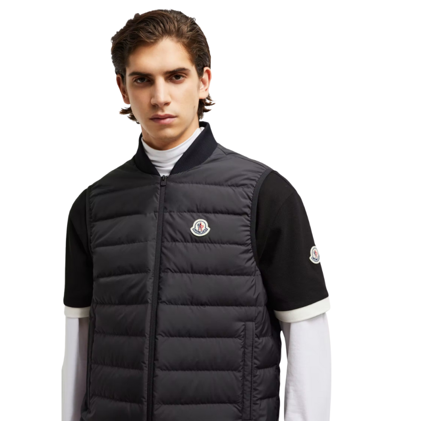 Doudoune courte 3-en-1 MONCLER Verney nylon noir réversible gilet amovible