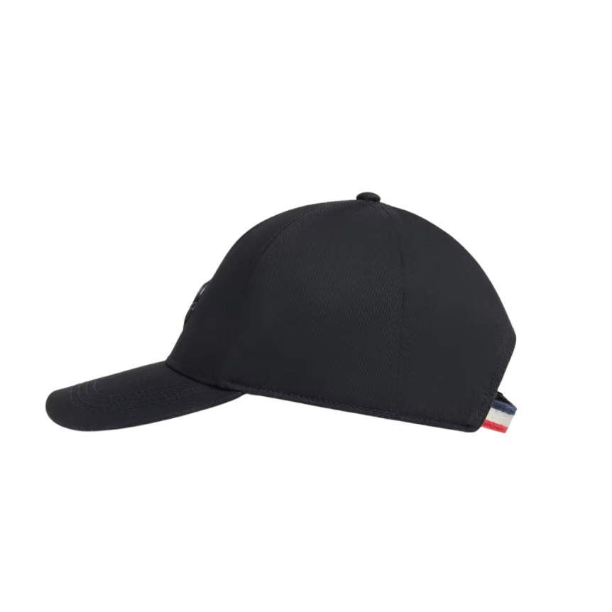 Casquette MONCLER gabardine de coton noir logo noir