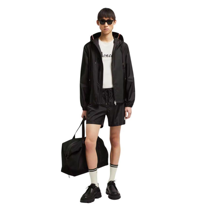 Short de bain MONCLER nylon noir