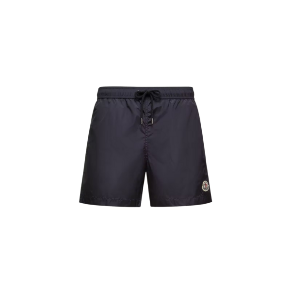 Short de bain MONCLER nylon bleu marine logo