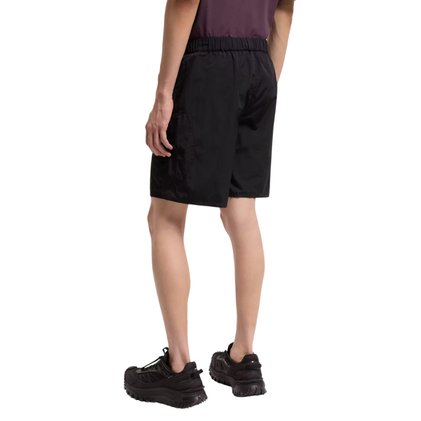 Short de bain MONCLER poche cargo nylon noir mat