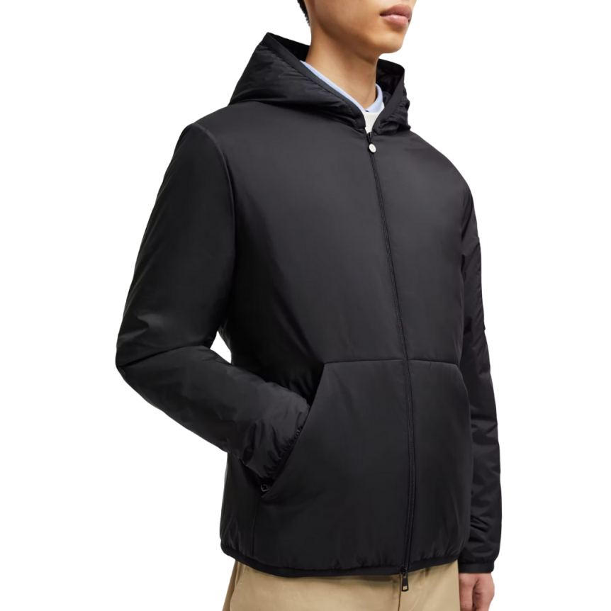Doudoune courte à capuche MONCLER Monteynard nylon stretch noir