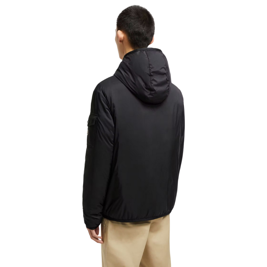 Doudoune courte à capuche MONCLER Monteynard nylon stretch noir