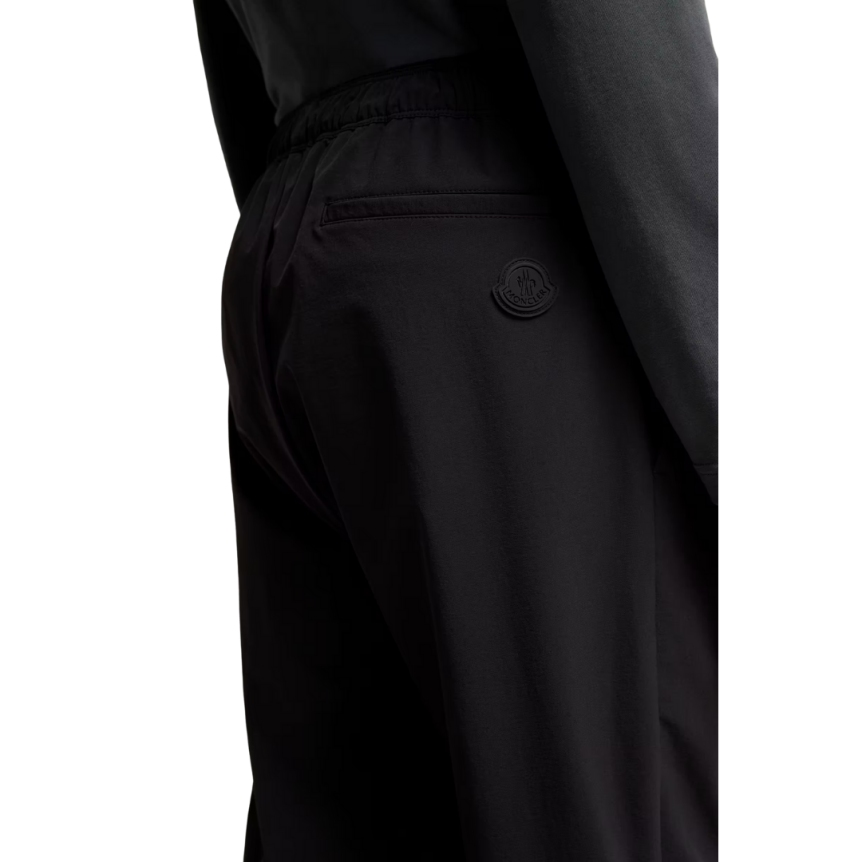 Pantalon de survêtement MONCLER coton stretch noir à logo noir