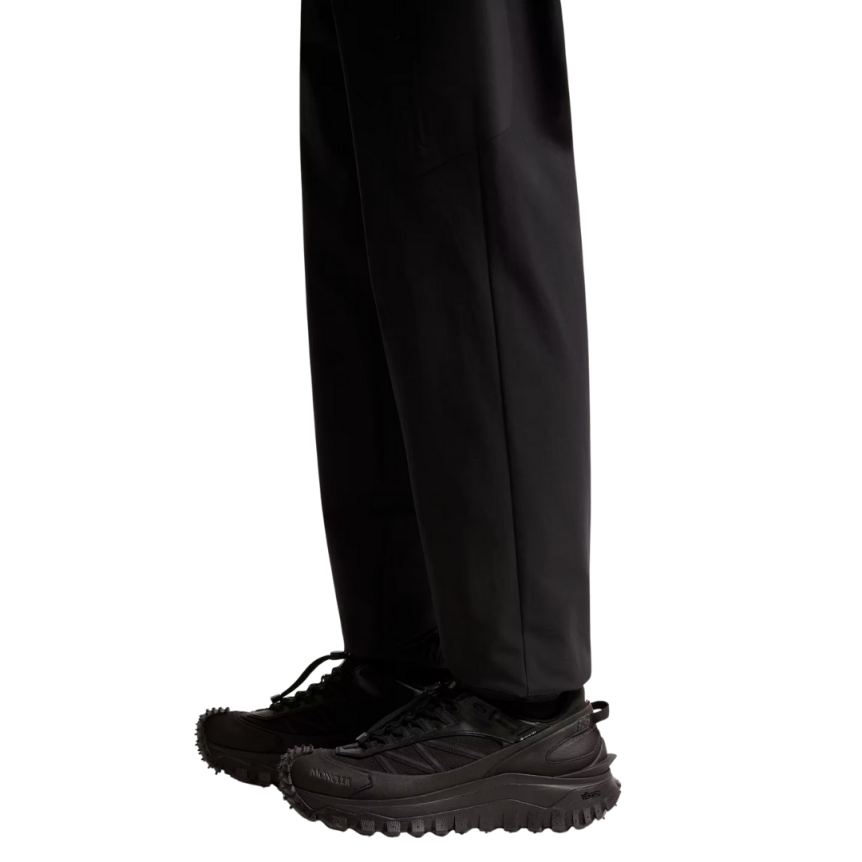 Pantalon de survêtement MONCLER coton stretch noir à logo noir