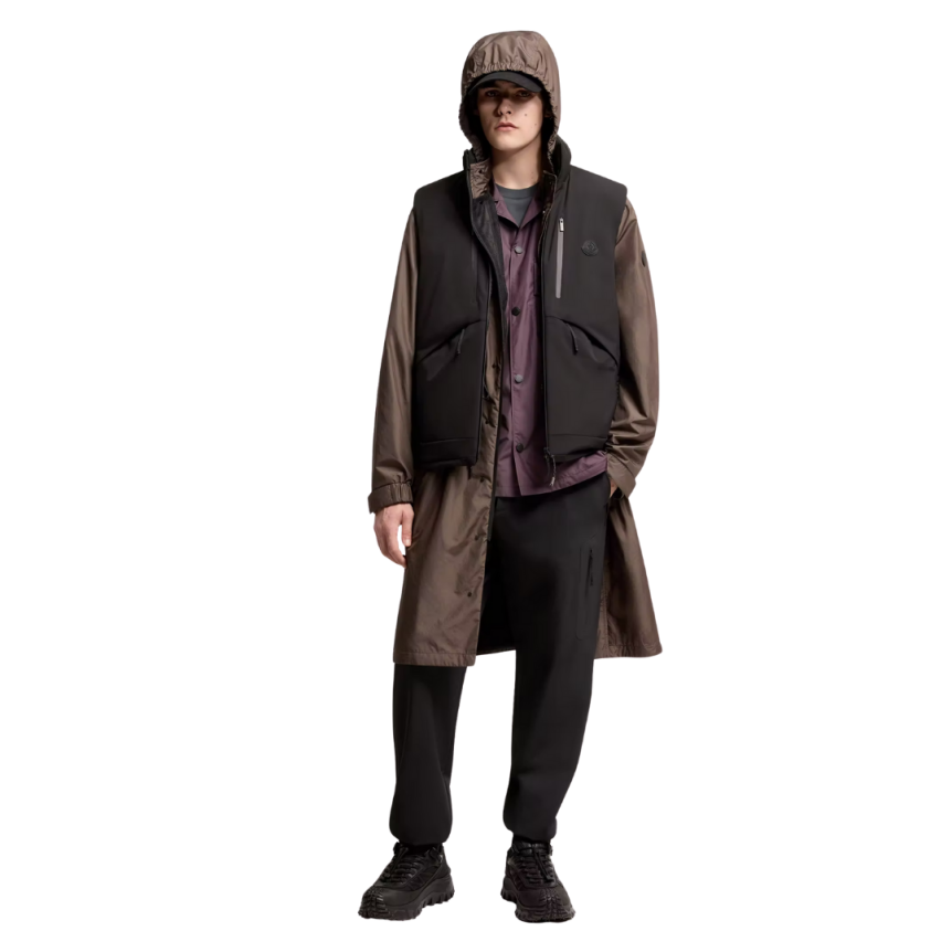 Pantalon de survêtement MONCLER coton stretch noir à logo noir