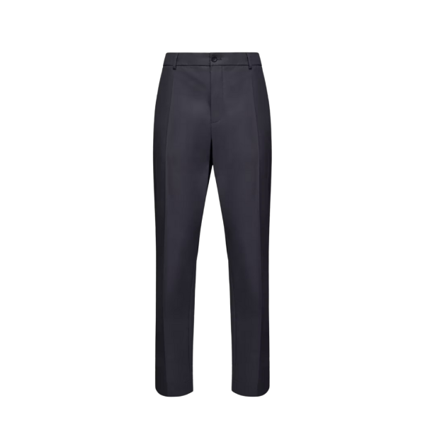 Pantalon MONCLER coton mélangé toile technique bleu marine taille cordon