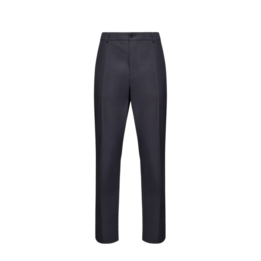 Pantalon MONCLER coton mélangé toile technique bleu marine taille cordon