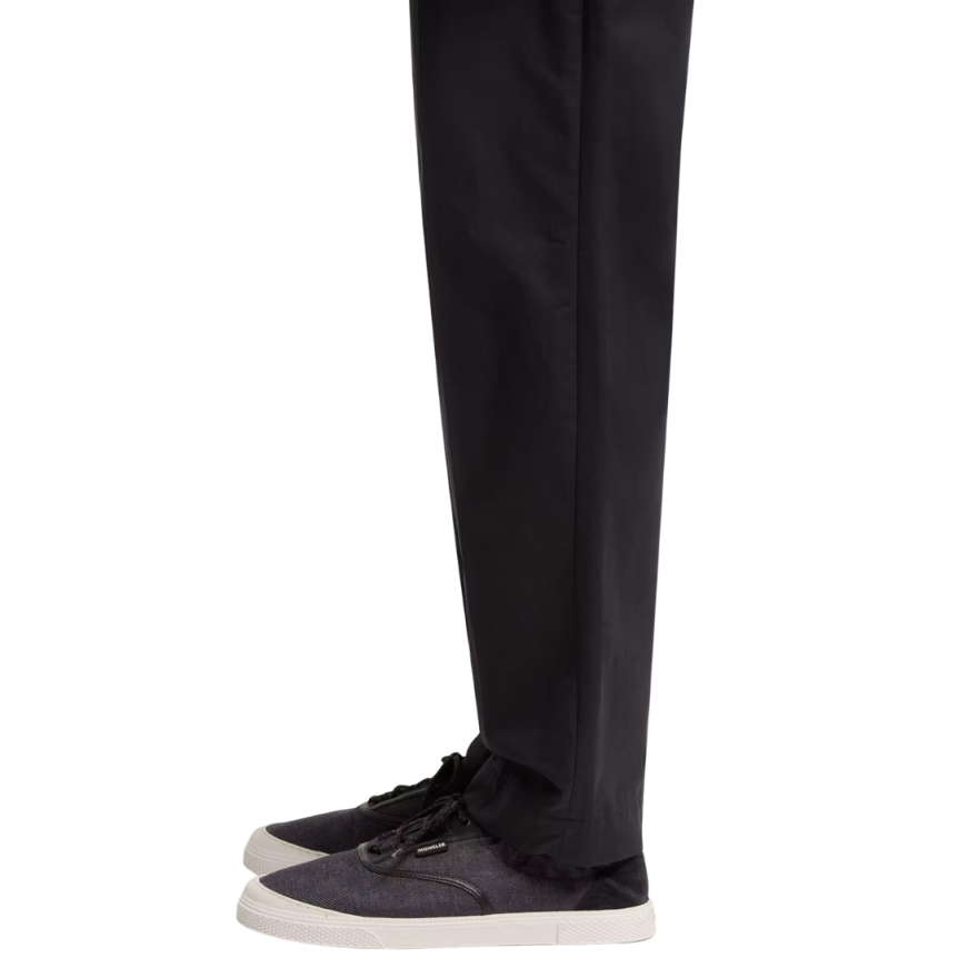 Pantalon MONCLER coton mélangé toile technique bleu marine taille cordon