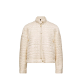 Doudoune courte Aubrieta motard matelassage géométrique effet croco écru