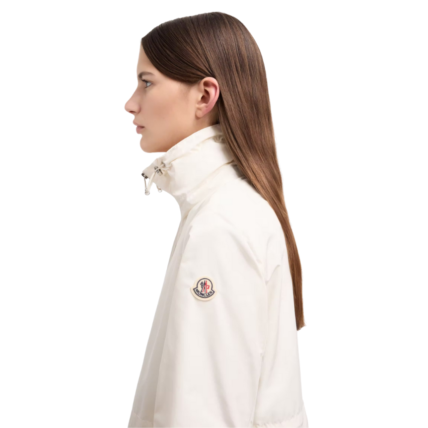 Parka courte MONCLER Enette coupe vent col montant écru capuche