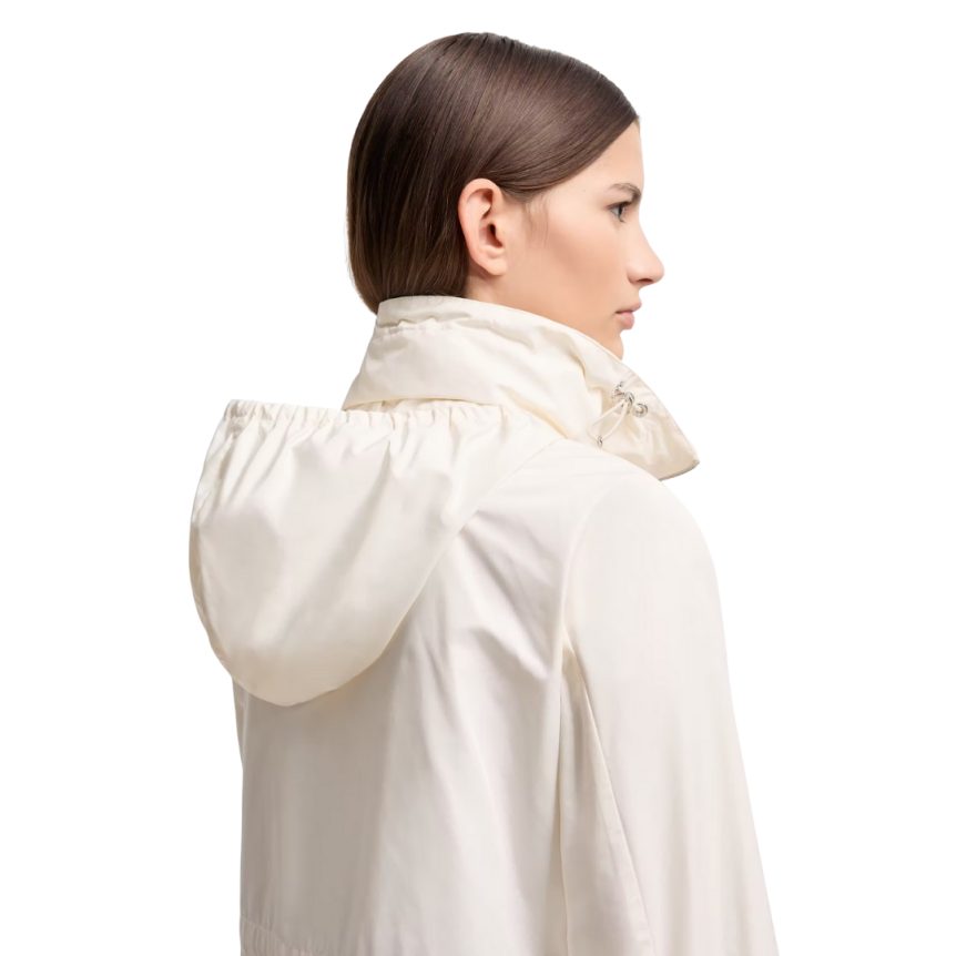 Parka courte MONCLER Enette coupe vent col montant écru capuche