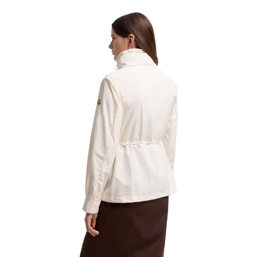 Parka courte MONCLER Enette coupe vent col montant écru capuche