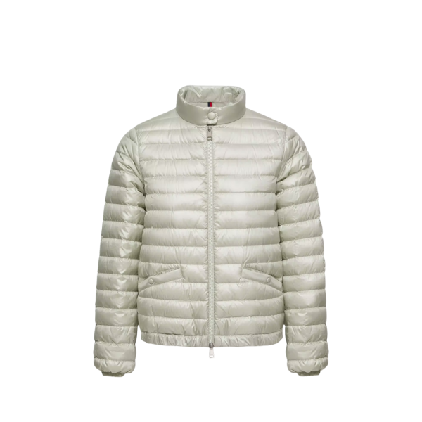 Doudoune courte MONCLER Azalee nylon vert clair attache noeud taille