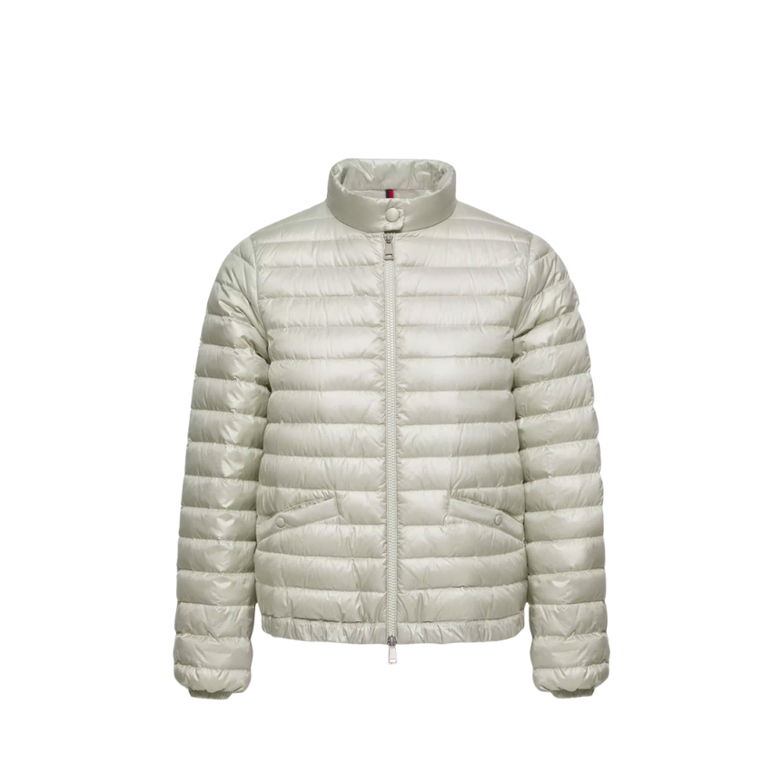 Doudoune courte MONCLER Azalee nylon vert clair attache noeud taille