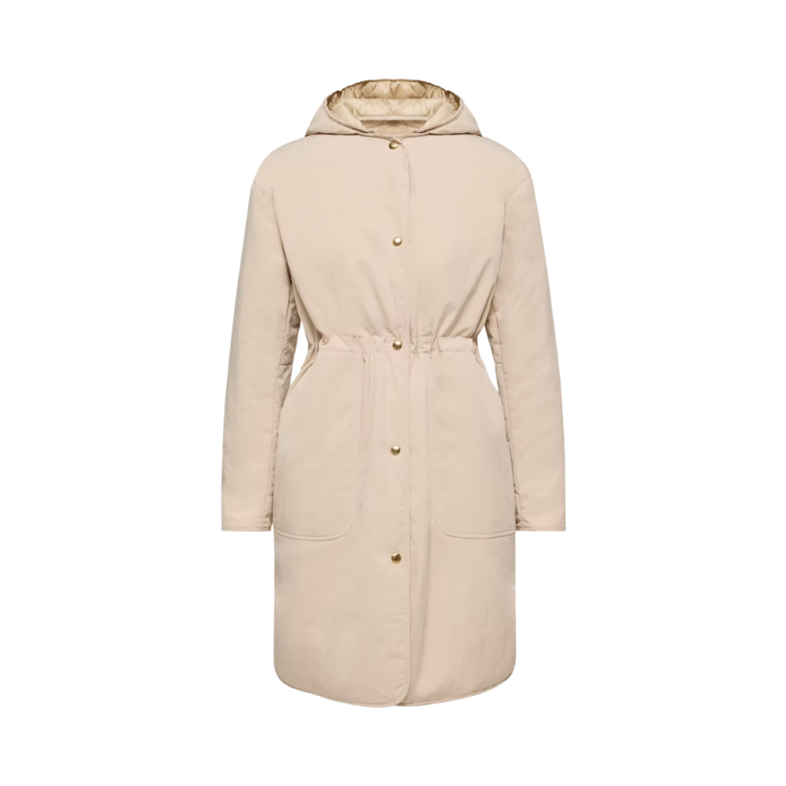 Parka à capuche MONCLER Thymlong imperméable réversible nylon beige
