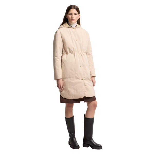 Parka à capuche MONCLER Thymlong imperméable réversible nylon beige