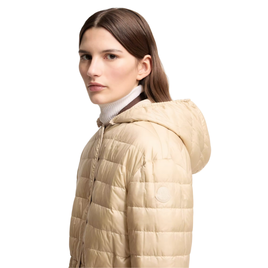 Parka à capuche MONCLER Thymlong imperméable réversible nylon beige