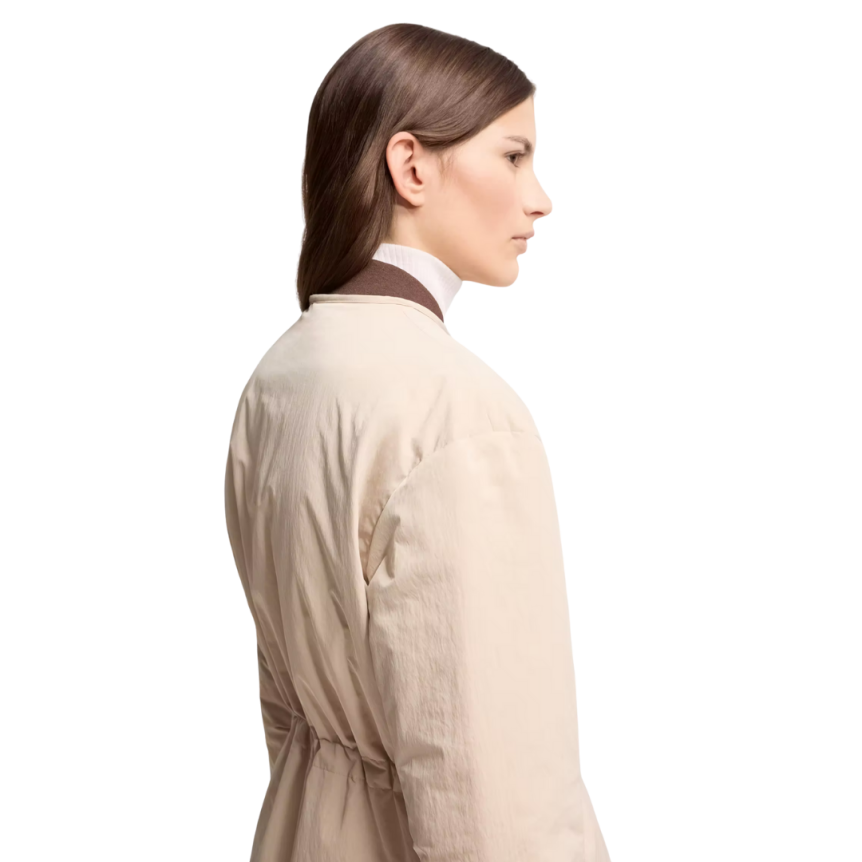 Parka à capuche MONCLER Thymlong imperméable réversible nylon beige