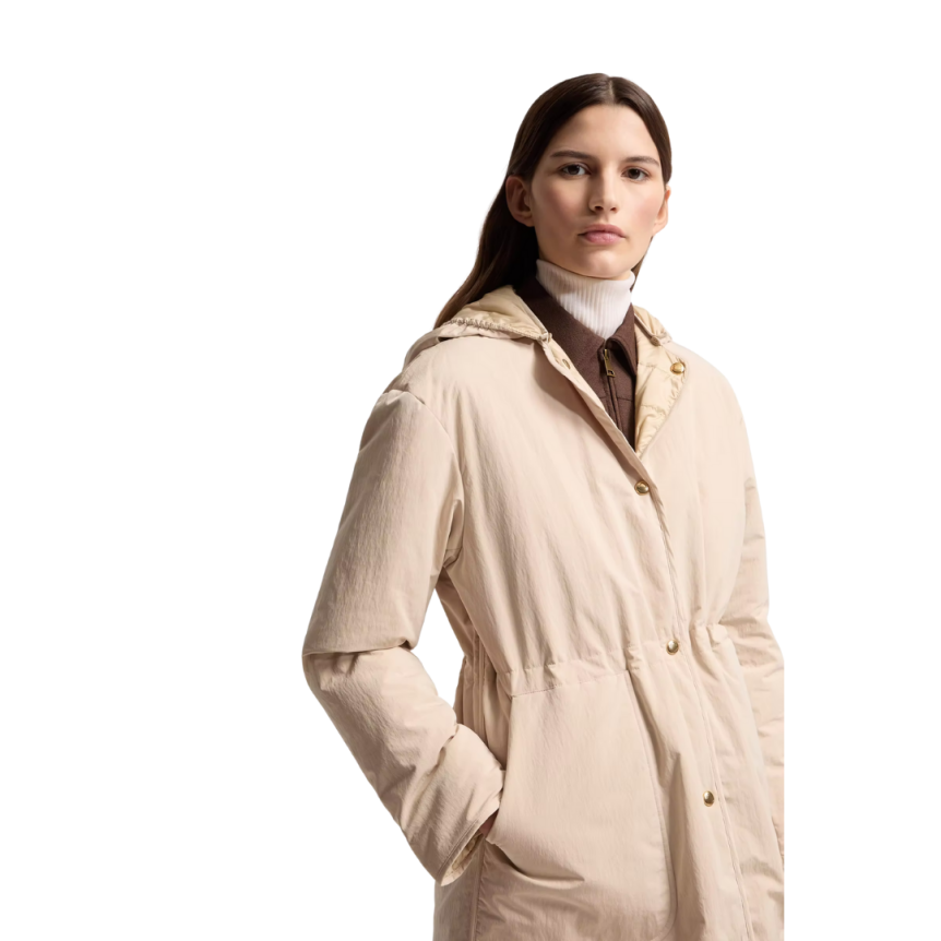 Parka à capuche MONCLER Thymlong imperméable réversible nylon beige