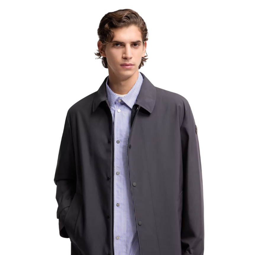 Doudoune-chemise mi-longue 3-en-1 MONCLER Brecon bleu marine gilet amovible