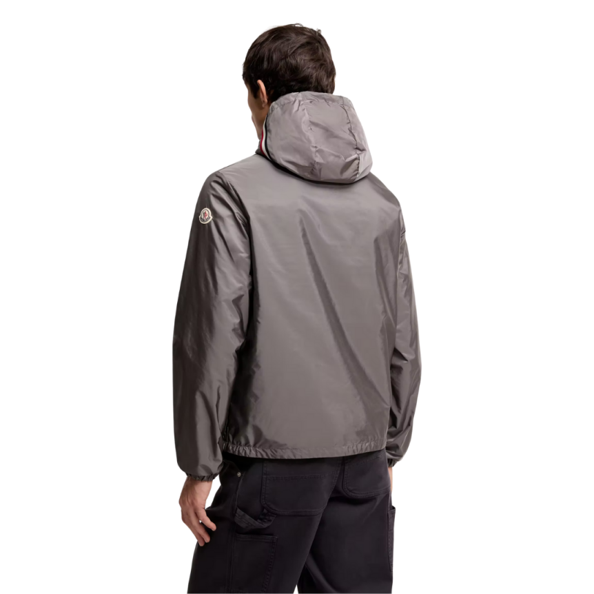 Coupe-vent zippé à capuche MONCLER Grimpeurs nylon déperlant gris