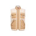 Doudoune sans manches gilet Karakai teddy molletonné beige poche camel