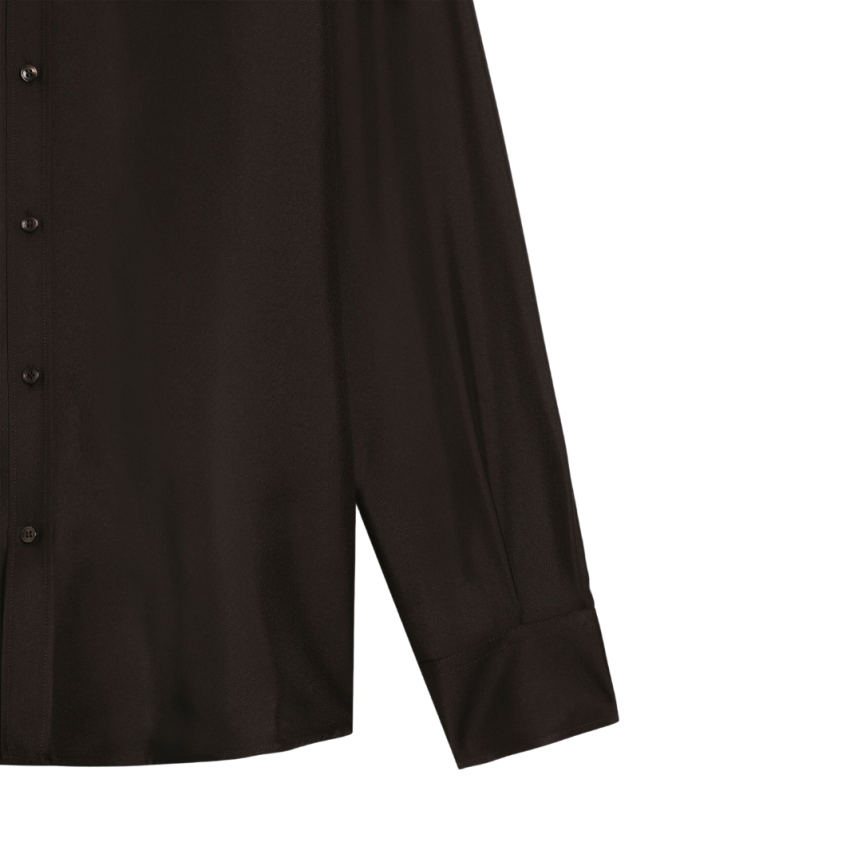 DOLCE & GABBANA Chemise twill de soie marron chocolat