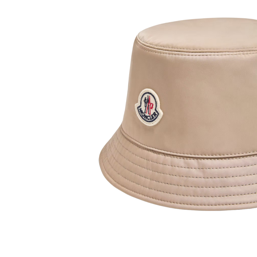 Bob réversible MONCLER gabardine polyester beige clair bleu marine
