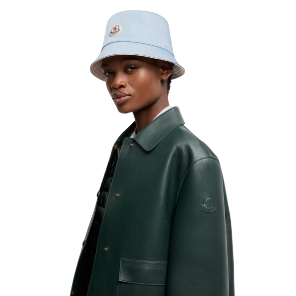 Bob réversible MONCLER gabardine polyester bleu ciel écru