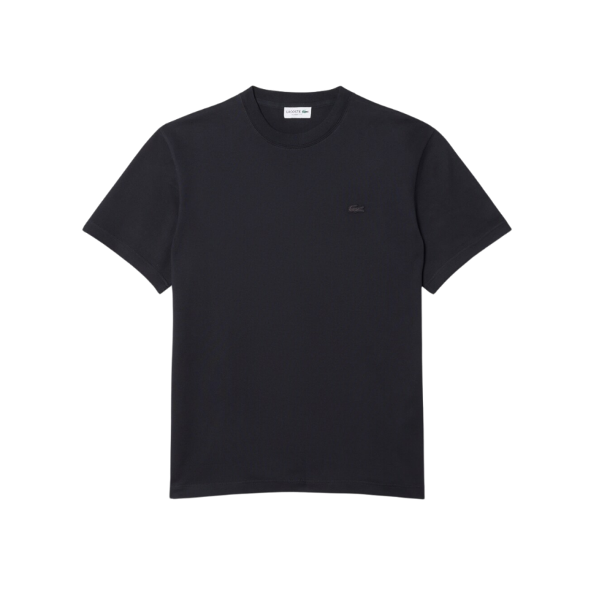 T-shirt manche courte LACOSTE jersey coton noir imprimé court de Tennis dos