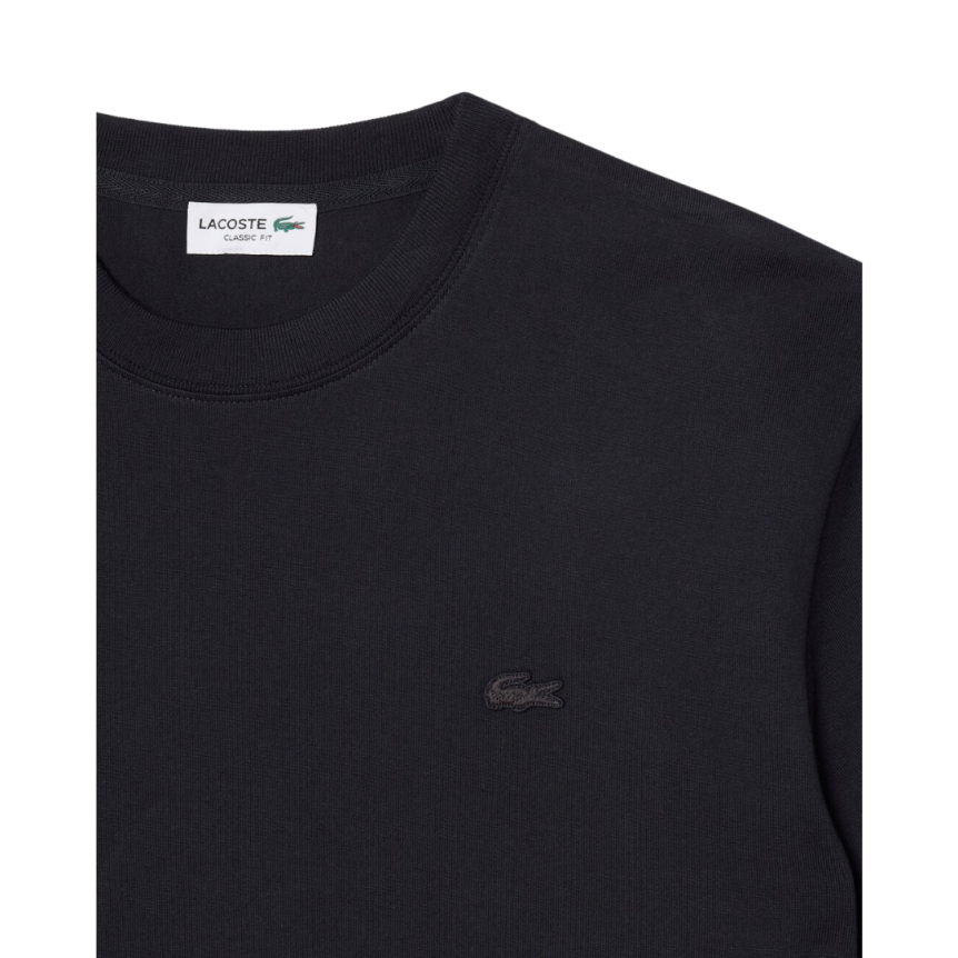 T-shirt manche courte LACOSTE jersey coton noir imprimé court de Tennis dos