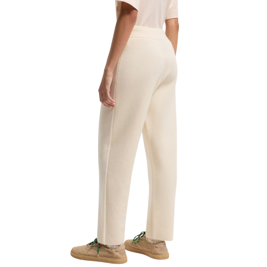 Pantalon de survêtement court MONCLER laine vierge cachemire écru taille élastique