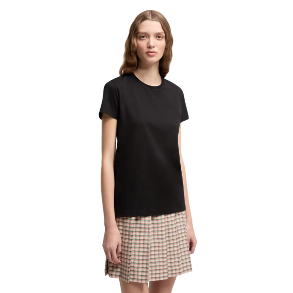 T-shirt col rond MONCLER cintré coton jersey noir logo