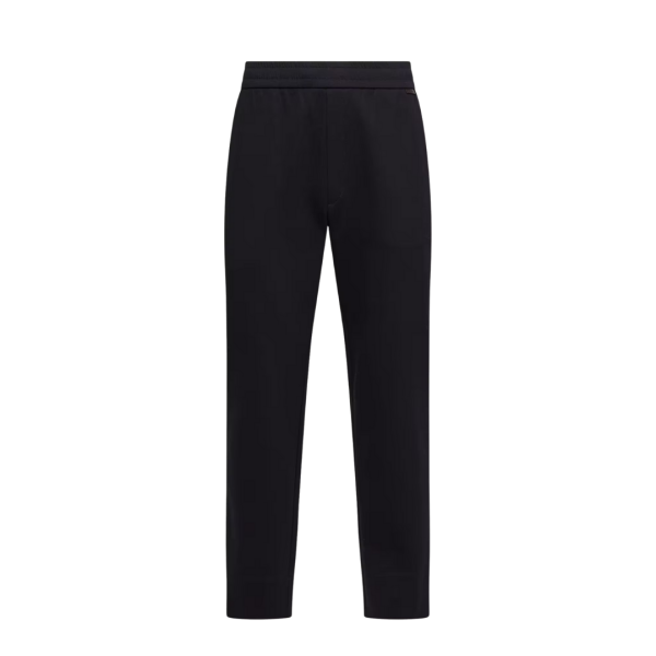 Pantalon de survêtement MONCLER coton mélangé bleu marine logo cuir