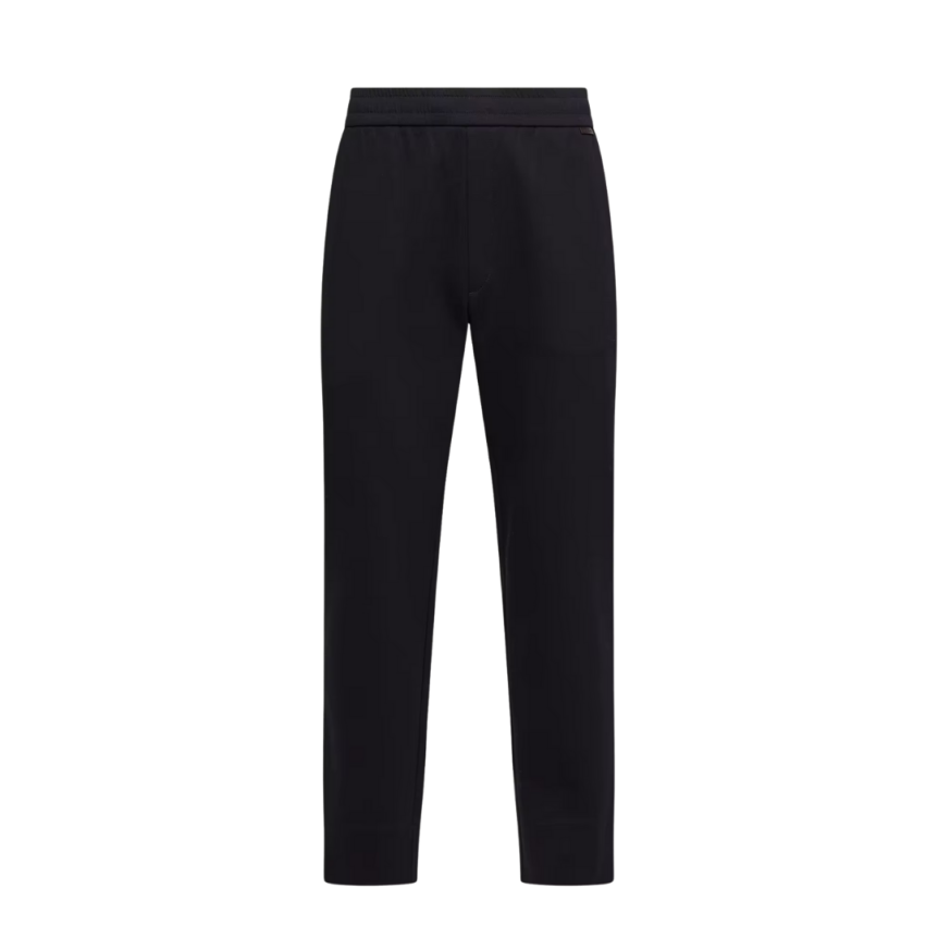 Pantalon de survêtement MONCLER coton mélangé bleu marine logo cuir