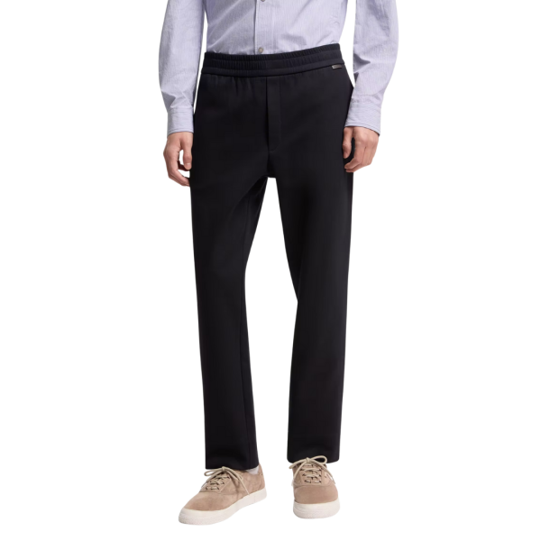 Pantalon de survêtement MONCLER coton mélangé bleu marine logo cuir