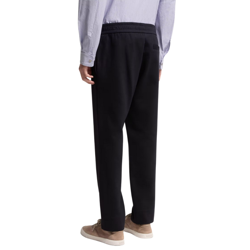 Pantalon de survêtement MONCLER coton mélangé bleu marine logo cuir