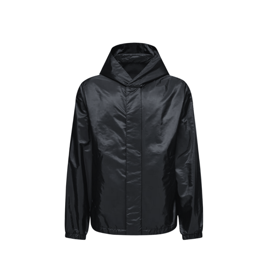 Veste zippée Coupe-vent MONCLER Grandans nylon noir capuche amovible